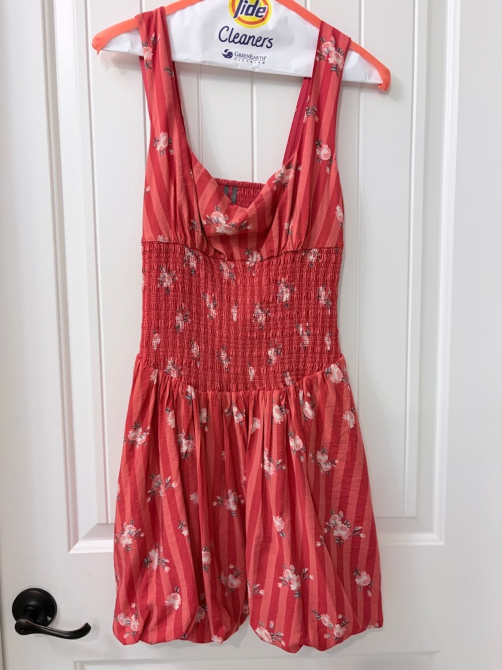 Anthropologie Red Check Strapless Dress